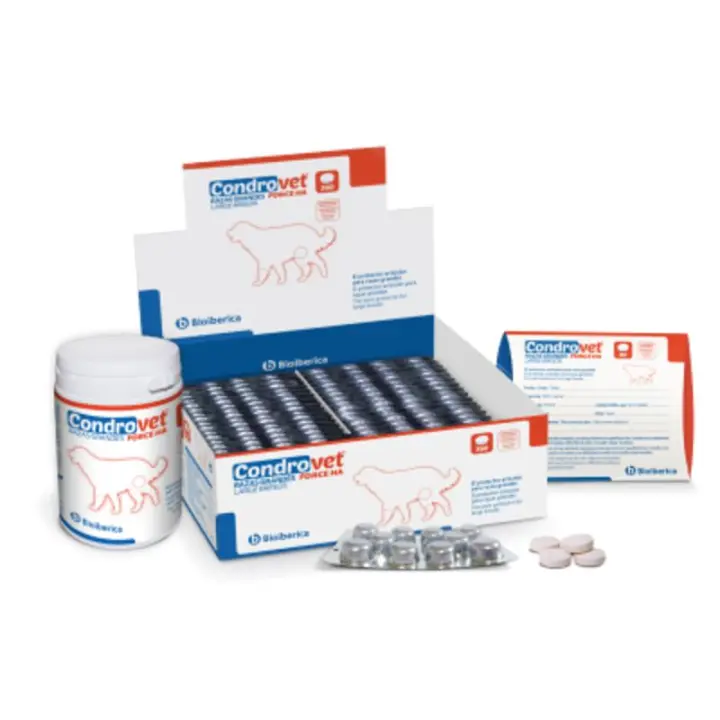 CONDROVET FORCE HA CONDROPROTECTOR PERROS 120 COMPRIMIDOS. El Condroitín sulfato es un componente fundamental de la matriz del cartílago, y es el principal responsable de su correcta hidratación. Es básico para el mantenimiento de la elasticidad - 1