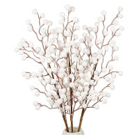 Rama De Bayas Blancas Artificiales Para Arreglos Florales Y Decoración De Navidad 1 Pieza Decoración De Árbol Con Falsas Nieves Para Manualidades Y Casa - details 7