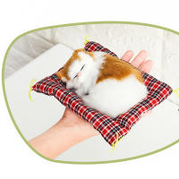 Modelo De Animal De Peluche Simulación De Gato Durmiente Con Sonido Para Jardín Micro Paisaje Decoración De Escritorio - details 9