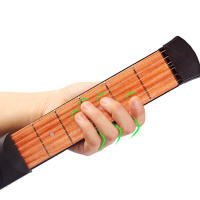 Guitarra De 6 Cuerdas Y 6 Frets Modelo Portátil De Bolsillo Entrenador De Acordes Madera De Sapele Herramienta De Práctica Para Principiantes Negro - details 4