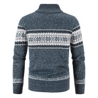 Chaqueta De Navidad Para Hombre Cardigan De Punto De Cuello Alto Estilo Casual De Fleece Algodón De Poliéster Calidad Superior Con Bolsillos - details 2