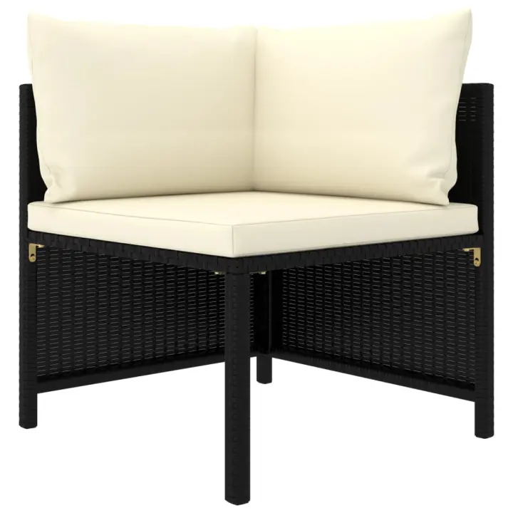 vidaXL Sofá de jardín de 4 plazas con cojines ratán sintético Gris, Negro, Conjunto Terraza Muebles Jardín Exterior Juego de Muebles de jardín Mueble Jardín Exterior Muebles de Salon Exterior - 1