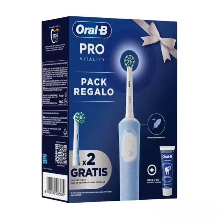 Oral-B Vitality Pro Pack de Cepillo Eléctrico (3 Piezas) Pack Oral-B (Cepillo+2 Recambios+Crema Advance) - 1