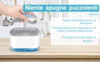 Dispensador de líquido para lavavajillas, dispensador de jabón de cocina 2 en 1, dispensador de jabón de 300 ml, dispensador de líquido para lavavajillas, esponja y soporte para esponja para fregadero de cocina y baños - details 3