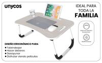 Mesa plegable sin cajón UNYCOS Mesa auxiliar, ergonómica, ideal para ordenador portátil y libros - details 1