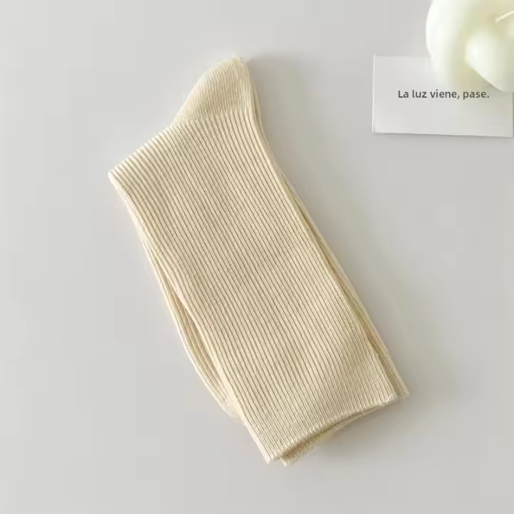 Calcetines Para Mujer Transpirables Basicos Y Sencillos De Color Caramelo Cómodos Y Coloridos Calcetines De Pies Frescos De Algodón Poliéster Y Spandex - 1