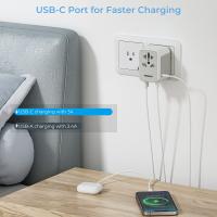 TESSAN Adaptador De Viaje Universal Con USB Y Tipo C Cargador De Pared Todoterreno Para Viaje a EU UK AUS Adaptador De Enchufe Internacional - details 9