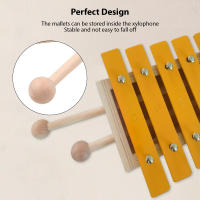 Glockenspiel De 13 Notas Xylofón Clásico Color Madera Con Teclas De Metal Y 2 Martillos Regalo Para Principiantes Y Estudiantes - details 4