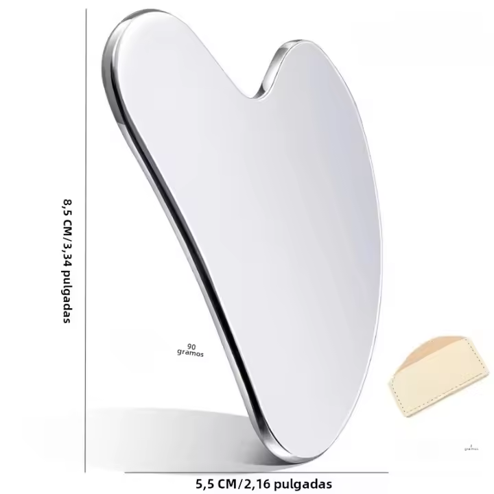Masajeador De Rostro Y Cuerpo De Acero Inoxidable Herramienta De Cuidado De La Belleza Guasha Desintoxicante SPA Para Relax Y Alivio Del Estrés - 1