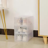 Caja De Almacenamiento Para Zapatos De Plástico Organizador Stackable Translúcido Para Calzado Ecológico Y Plegable - details 2