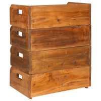 vidaXL Botelleros para 16 botellas 4 piezas madera maciza de caoba - details 4