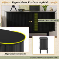 Aparador Vintage Moderno de Madera, Aparador de Lamas con Puertas Corredizas y Pitas de Pino, Armaro de 138cm con Estantes Ajustables para Cocina, Recibidor - details 1