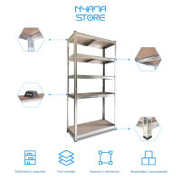 Estantería Metálica Galvanizada Nyana Home 875kg 5 Baldas 180x90x40cm - details 0