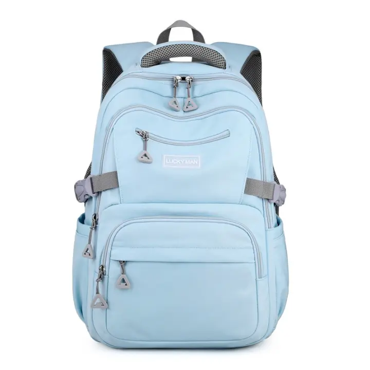 Mochila escolar para chicas adolescentes, morral sencillo de color sólido para mujer, morral escolar juvenil - 1