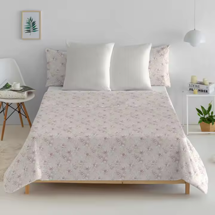 EL CABALLO - Sábana encimera 100% algodón 144 hilos rosa JEREZ. Varios tamaños disponibles. - 1