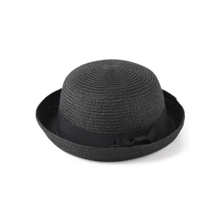 Sombrero De Paja Para Mujer Protección Solar Verano Estilo Casual Con Borde Volcado Adecuado Para Estudiantes Y Viajes - 1
