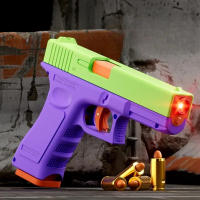 Pistola De Juguete Automática G17 Versión Láser Con Ejection De Caja Doble Bala Suave Película Plástica ABS Para Niños CS Armas - details 1