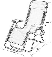 Maxia Market - Silla GRANDE XXL tumbona hamaca plegable de gravedad cero y resistente DURADERO con grosor del tubo de 25 mm para Playa Patio Jardín Camping al Aire Libre, 120 kg, 158x66x108 cm - details 3