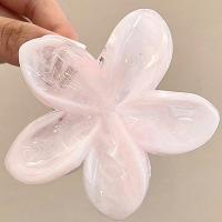 3pcs Clip Para El Cabello De Mujer Forma De Flor Mermaid Laser Tamaño Grande 8cm Color Rosa/Blanco Plástico Ligero Moda - details 5