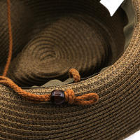Sombrero De Vaquero Para Mujer Y Hombre Con Pico Ancho Protección Solar Moda De Paja Forma Cattleman Ajustable Sombrero Occidental Para Performance - details 9
