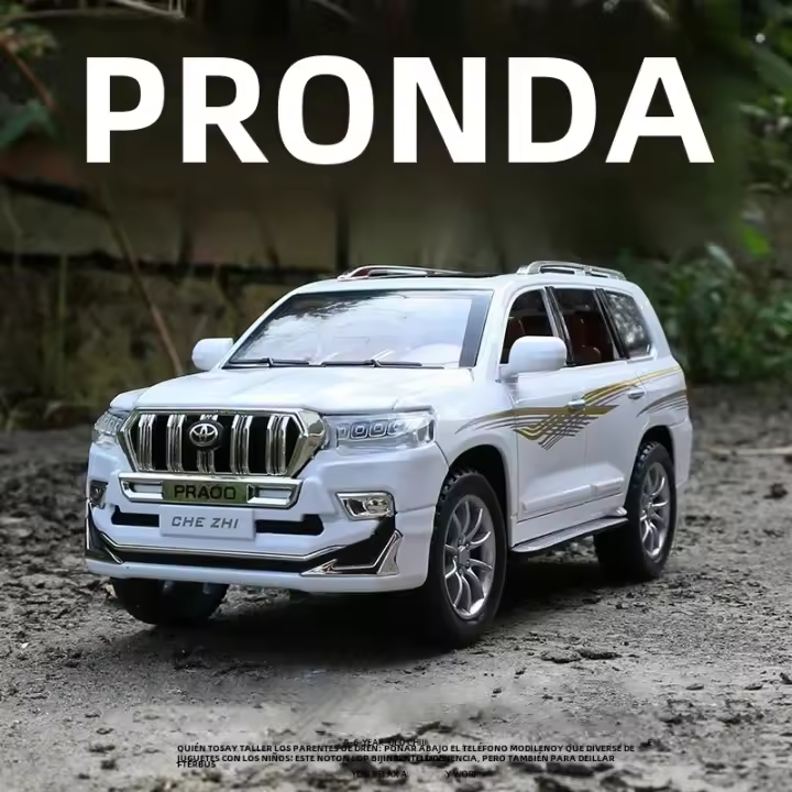 Modelo De Coche De Escala 1:24 TOYOTA Land Cruiser Prado Deportivo SUV De Aleación Con Retroceso Pull Back Luz Y Sonido Regalos Para Niños Colección A174 - 1
