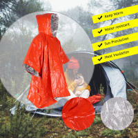 Poncho de emergencia, Ligero, reflectante, resistente al calor, impermeable, para Emergencias, Lluvia, Actividades al Aire Libre, Cámara. - details 2