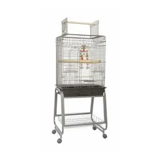Sun Parrots Jaula MAX para Loros Metálica con Bandeja Independiente y Carrito de Hierro - Incluye Perchas y Comederos - 1