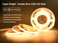 Tira De Luz LED COB Doble Fila 10000lm Super Brillante 600 LEDs/m Flexibles Dimmer DC24V RA90 Iluminación LED 3000K 4000K 6500K Para Sala De Estar - details 1