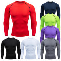 Camiseta Deportiva Para Hombre Secado Rápido Manga Larga Compresión Para Correr En La Pista Y Entrenar En El Gimnasio Top De Fitness Antiarrugas - details 1