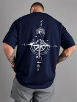 Camiseta De Algodón Puro 100% Para Hombres Verano Deportiva Casual Suelta Retro Con Imán Redondo Manga Corta Cómoda - details 0