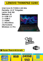 Ordenador Portátil Lenovo Thinkpad X280  core i5-7300U 8 gb Ram 240 gb ssd windows 11 - details 0
