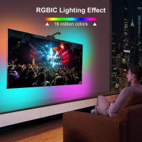 Tira De Luces LED RGBIC WiFi Sincronización De Pantalla De TV Y Juego Ambiente Para Dormitorio Fondo De TV Control Por App Musica - details 12