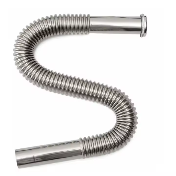 Tubo de drenaje de fregadero Flexible de acero inoxidable, sifón Flexible, tubo de agua para baño y cocina - 1