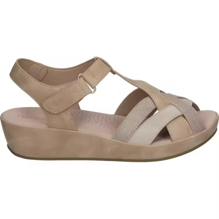 AMARPIES | Sandalias con cuña Amarpies para Mujer – Sandalias con plataforma y cuña baja en Color Camel – Sandalias Cómodas con Cierre de Velcro – Ajuste máximo – Estilo Casual – Alta Calidad – Modelo ABZ26746 - 1