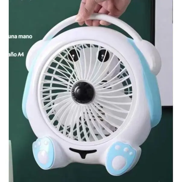 Ventilador eléctrico de dibujos animados de verano, pequeño dormitorio de estudiantes, cama de escritorio, portátil, para oficina en casa, ventilador de escritorio, regalo - 1