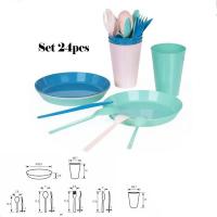 STARLEY-Vajilla Completa Reutilizable, 24 Piezas, 4 Servicios, Colores Pastel,Vivos - details 4