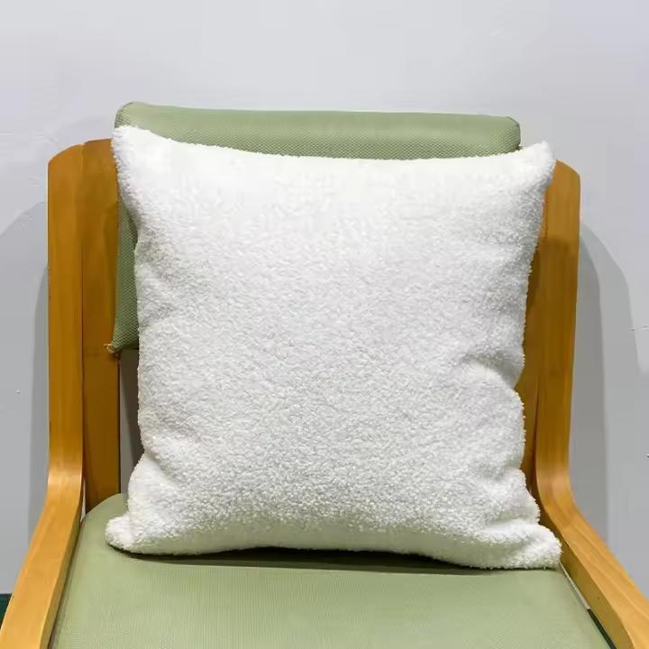  Funda De Cojín Decorativa De Peluche Teddy 45x45 Estilo Nórdico Suave Y Acogedor Para Sala De Estar Funda De Cojín De Tela Tejida Sin Patrón - 1