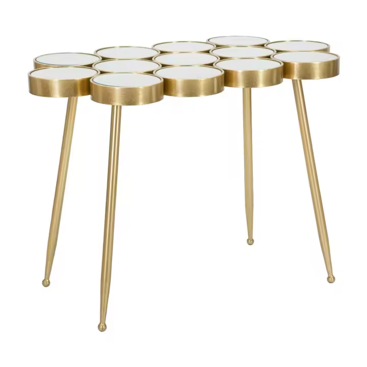 Consola MF623, Metal, Oro, 100x55x70 cm - 1