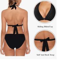 Bikini Mujer Conjuntos Brasileño Sexy Tanga Mujer Playa Ropa de Baño Traje de Baño Sexy Bañador de Baño, negro. Talla XL - details 1