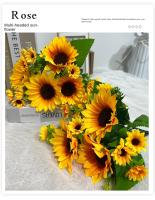 Arreglo De Girasoles Artificiales En Lienzo Para Decoración De Bodas Cumpleaños Fiesta Hogar Regalo De Aniversario Decoración De Casa - details 0
