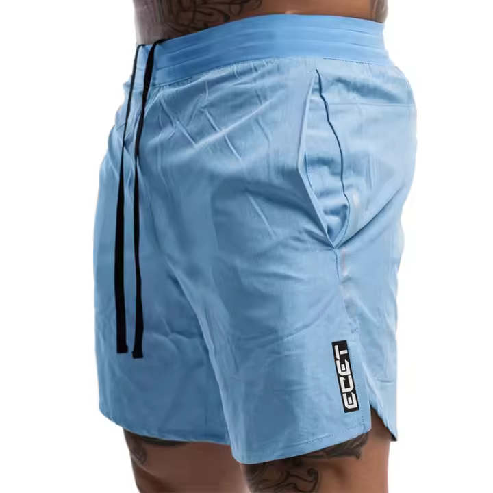 Shorts De Fitness Para Hombre Transpirables Y Secado Rápido Para Gimnasio Y Playa Estilo Casual De Verano Con Bolsillos - 1