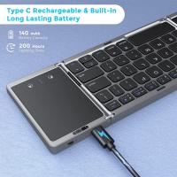 Teclado Bluetooth Plegable Seenda Para PC Mac Smartphone Windows iOS Android Recargable Portátil Con 63 Teclas Estilizado En Inglés - details 3