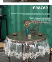 Mantel De Lámina Transparente De Encaje Bordado PVC Para Mesa Redonda Hogar Resistente Al Agua Y Aceite Estilo Europeo - details 4