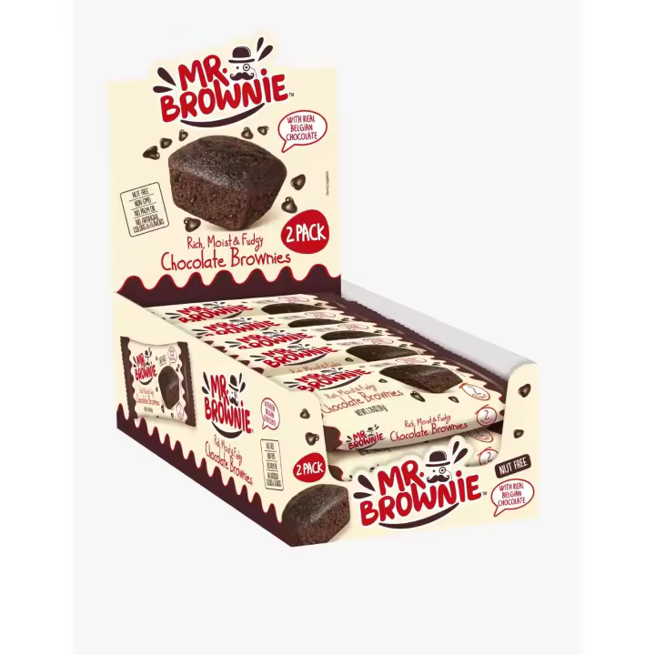 JR. BROWNIE CHOCOLATE CON PEPITAS CHOCO BELGA EXPOSITOR 12 UNIDADES PACK-2 x 50 g (peso neto expositor: 600 g) - 1