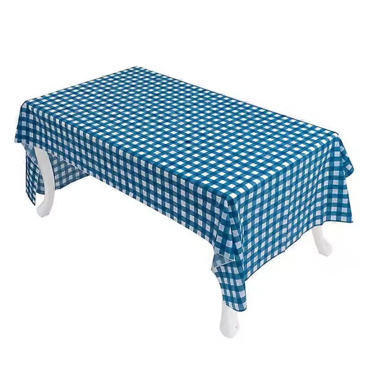 Checkered Buffalo Plaid Gingham Fabric Rectangle Tablecloth for Summer Picnics and Patriotic Parties (54" x 108") - 1