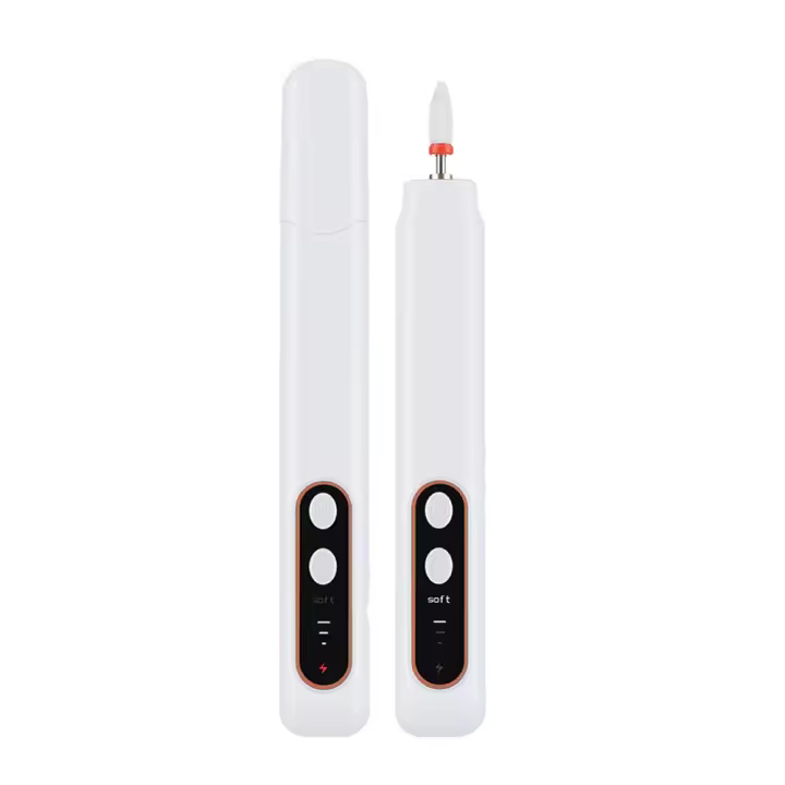 Pulidor de uñas con pantalla de tres velocidades, pulidor de uñas multifuncional, removedor de uñas portátil, herramienta de manicura blanca - 1