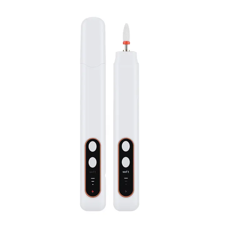 Pulidor de uñas con pantalla de tres velocidades, pulidor de uñas multifuncional, removedor de uñas portátil, herramienta de manicura blanca - 1