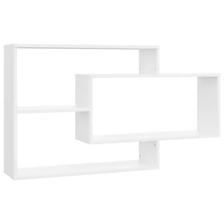 Estantes de pared de madera contrachapada blanco 104x20x58,5 cm - 1