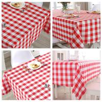 1/3PCS Teléfono De Mesa Desechable Engrosado Con Cuadros Para Fiestas Bodas Picnics Decoración Del Hogar Plástico Rojo/Blanco - details 5