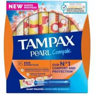 Tampax Pearl Compak Tampones Super Plus 16Uds - 1